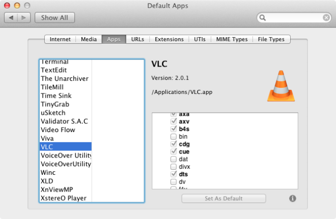 mac os change default application